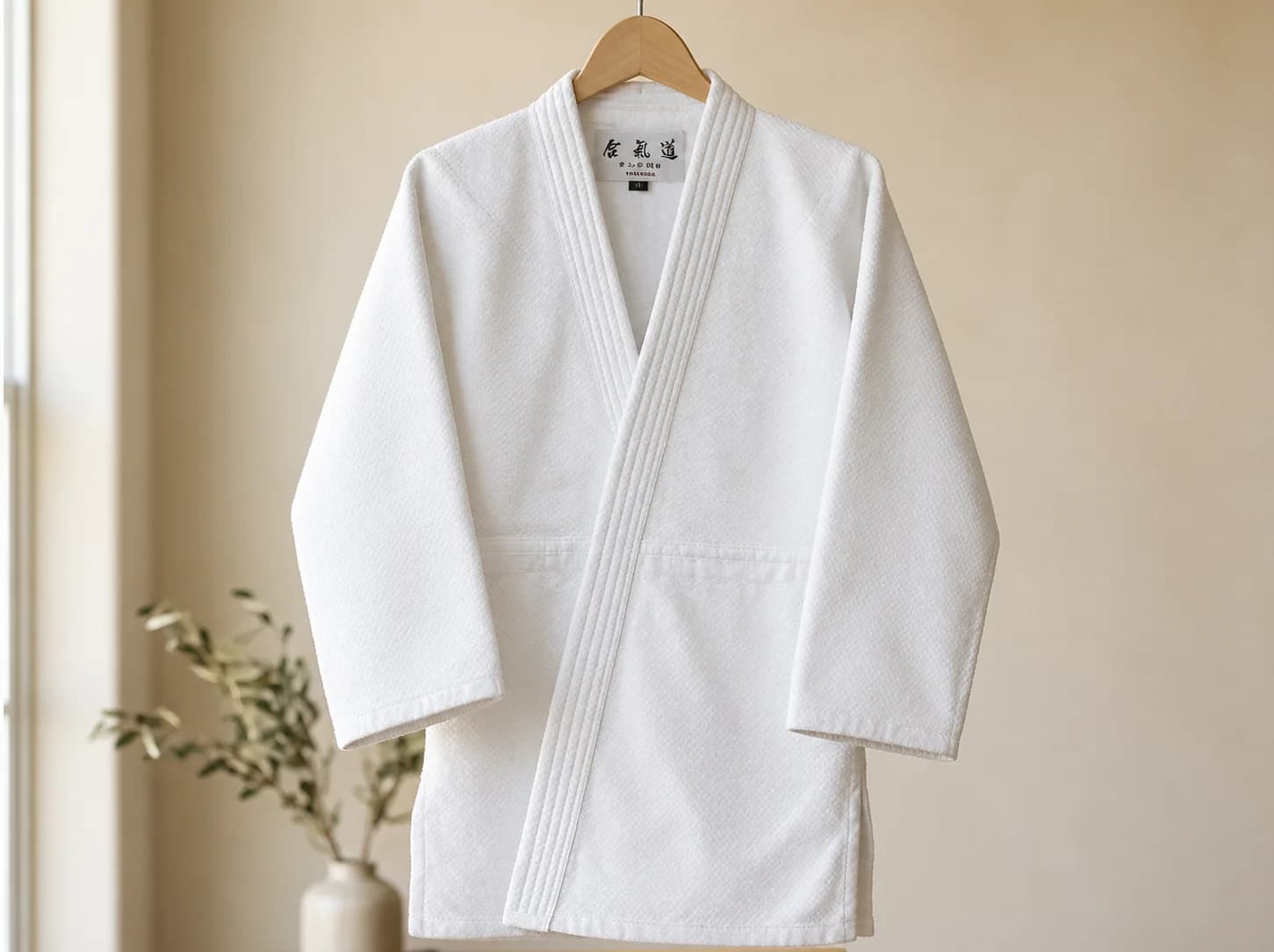 Keikogi blanc sur cintre